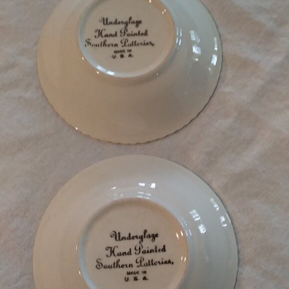 Vintage Hand Painted Blue Ridge Southern Potteries Berry/Fruit Bowls - Set of 2 - Picture 5 of 7